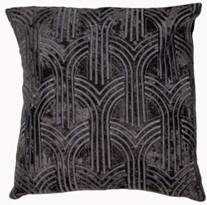 Velvet Art Deco Arbles Emb Black 45x45 - Canwell Interiors Limited - Malini