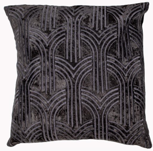 Velvet Art Deco Arbles Emb Black 45x45 - Canwell Interiors Limited - Malini
