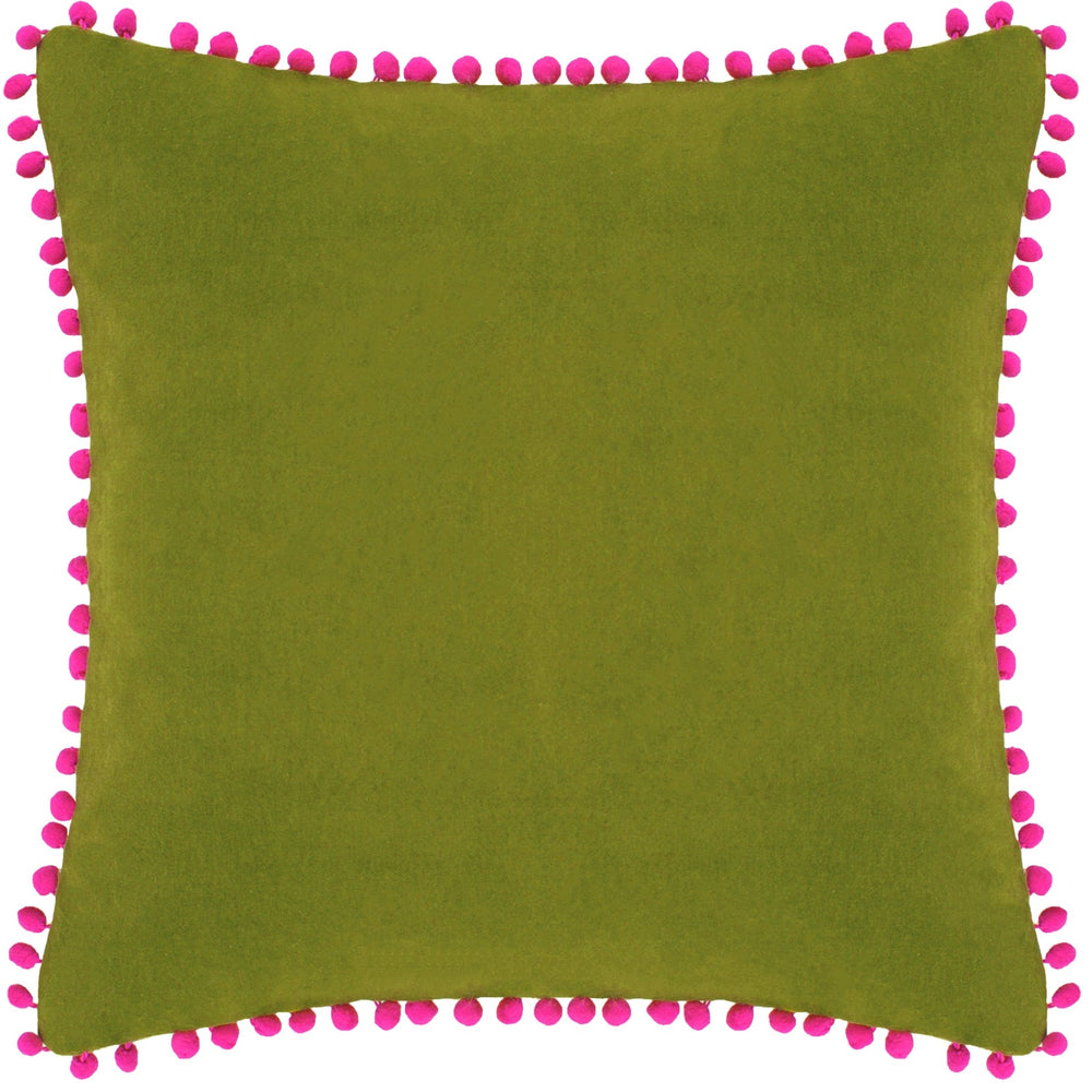 Velvet Pompom C/c 45x45 Gree & Fuc - Canwell Interiors Limited - Riva