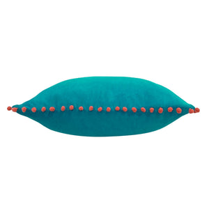 Velvet Pompom C/c 45x45 Teal & Cor - Canwell Interiors Limited - Riva