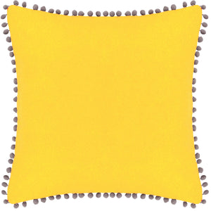 Velvet Pompom C/c 45x45 Yel & Grey - Canwell Interiors Limited - Riva
