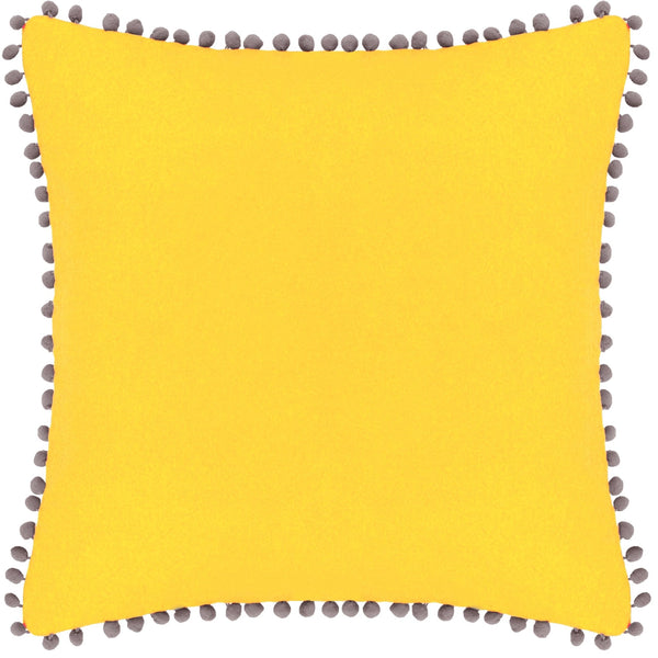 Velvet Pompom C/c 45x45 Yel & Grey - Canwell Interiors Limited - Riva