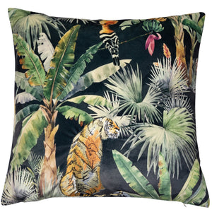 Velvet Print with Emb Tiger 45x45 - Canwell Interiors Limited - Malini