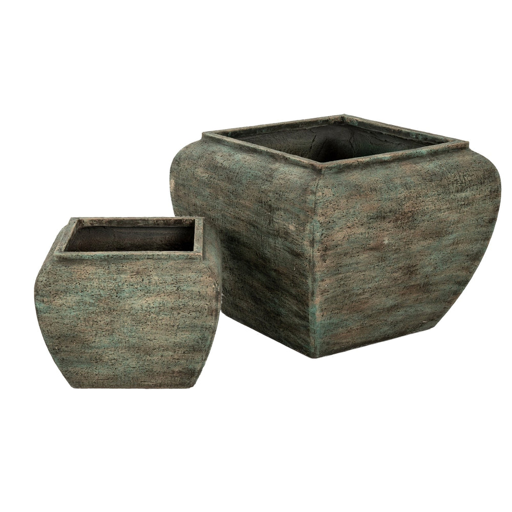 Verdan Square Drum Set of 2 Planters - Canwell Interiors Limited - Hills