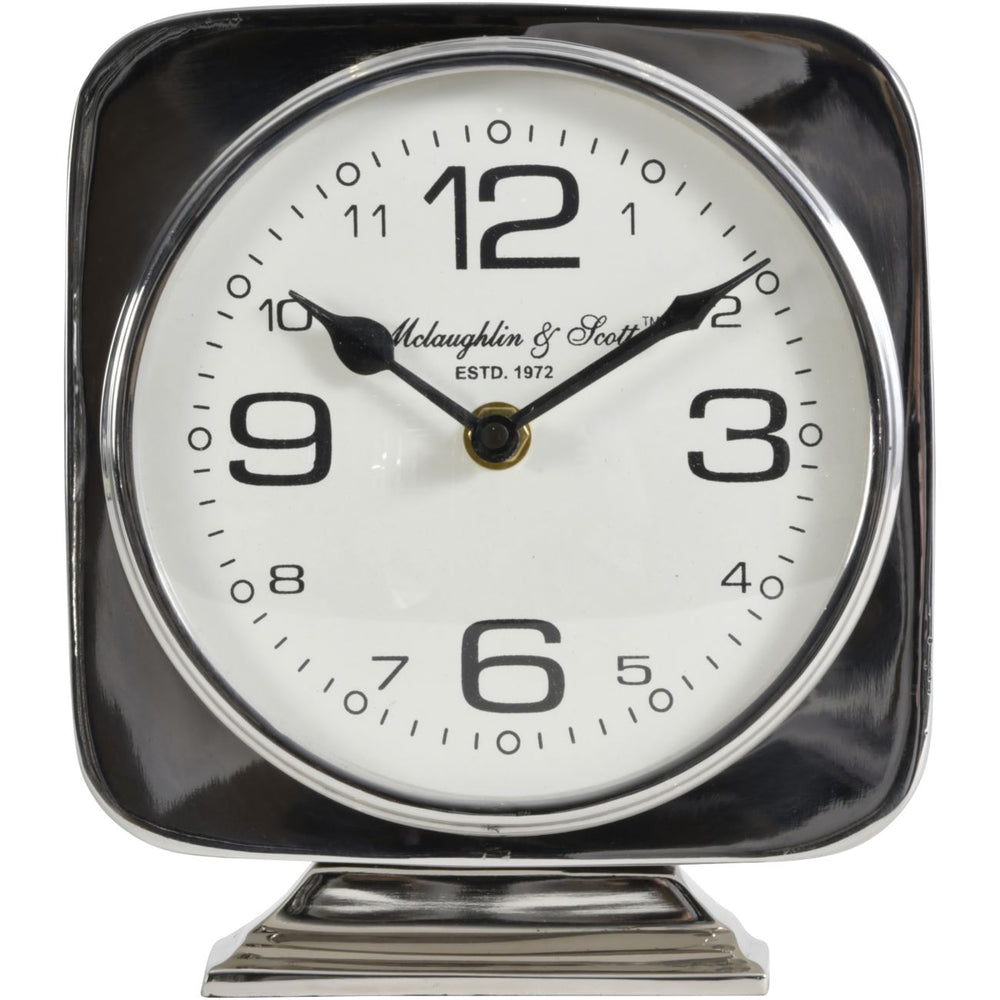 Vickery Silver Nickel Square Mantel Clock on Stand - XShowhome Limited - Libra