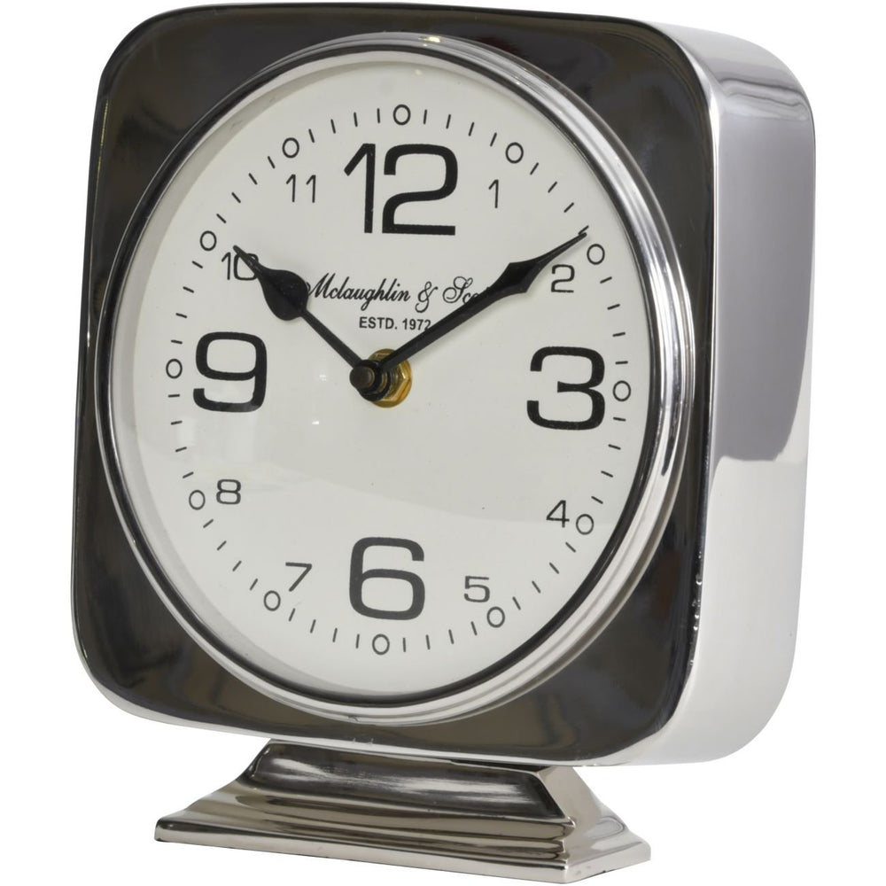 Vickery Silver Nickel Square Mantel Clock on Stand - XShowhome Limited - Libra