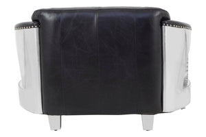 Victor 2 Seat Black Leather Sofa - Canwell Interiors Limited - Xshowhome