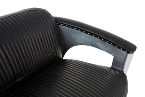 Victor 2 Seat Black Leather Sofa - Canwell Interiors Limited - Xshowhome