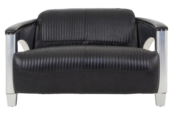 Victor 2 Seat Black Leather Sofa - Canwell Interiors Limited - Xshowhome