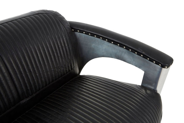Victor 2 Seat Black Leather Sofa - XShowhome Limited - Xshowhome