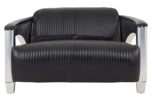 Victor 2 Seat Black Leather Sofa - XShowhome Limited - Xshowhome
