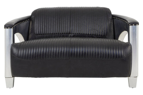 Victor 2 Seat Black Leather Sofa - XShowhome Limited - Xshowhome