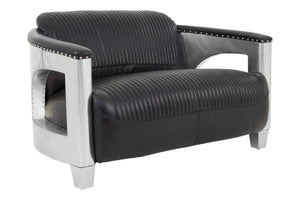 Victor 2 Seat Black Leather Sofa - XShowhome Limited - Xshowhome