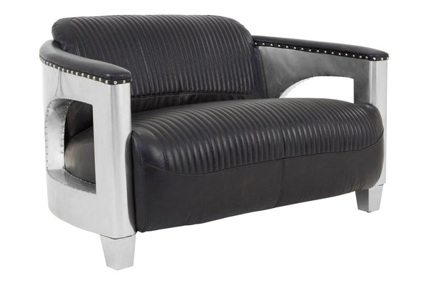 Victor 2 Seat Black Leather Sofa - XShowhome Limited - Xshowhome