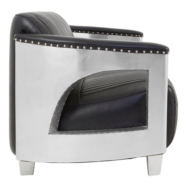 Victor 3 Seat Black Leather Sofa - Canwell Interiors Limited - Xshowhome