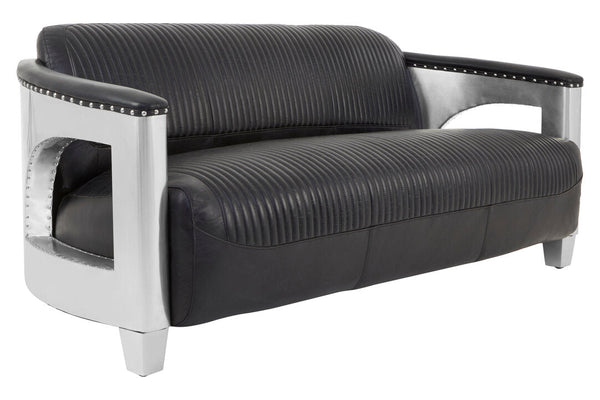 Victor 3 Seat Black Leather Sofa - Canwell Interiors Limited - Xshowhome