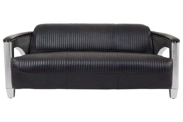 Victor 3 Seat Black Leather Sofa - Canwell Interiors Limited - Xshowhome