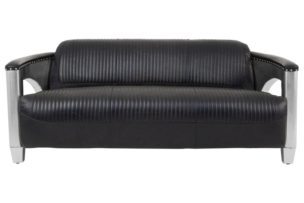 Victor 3 Seat Black Leather Sofa - XShowhome Limited - Xshowhome