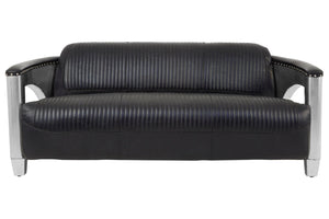 Victor 3 Seat Black Leather Sofa - XShowhome Limited - Xshowhome