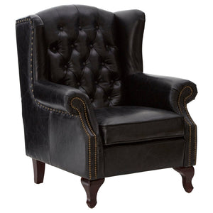 Victor Black Leather Wingback Armchair - Canwell Interiors Limited - Xshowhome