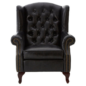 Victor Black Leather Wingback Armchair - Canwell Interiors Limited - Xshowhome