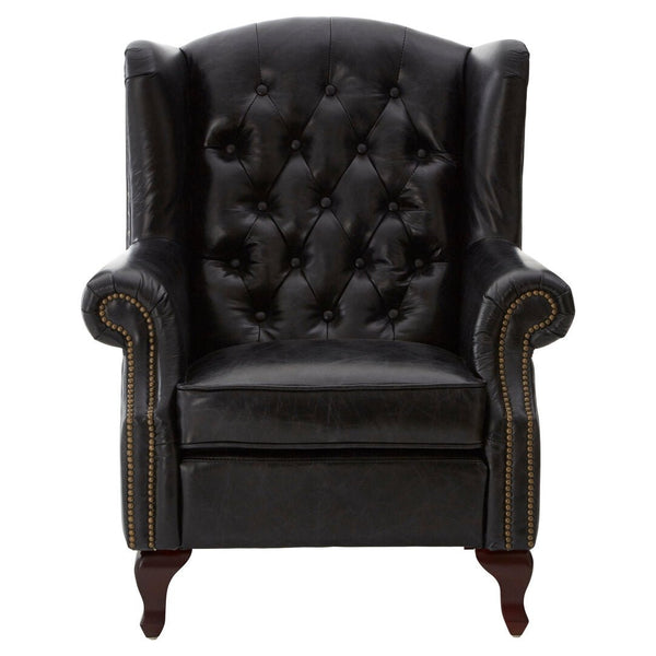 Victor Black Leather Wingback Armchair - Canwell Interiors Limited - Xshowhome