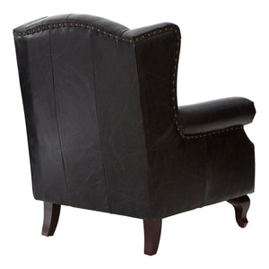 Victor Black Leather Wingback Armchair - Canwell Interiors Limited - Xshowhome