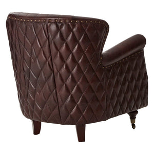 Victor Brown Leather Winged Back Armchair - Canwell Interiors Limited - Xshowhome