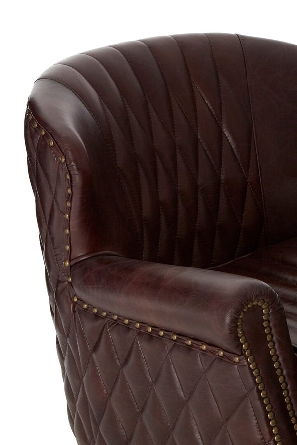 Victor Brown Leather Winged Back Armchair - Canwell Interiors Limited - Xshowhome