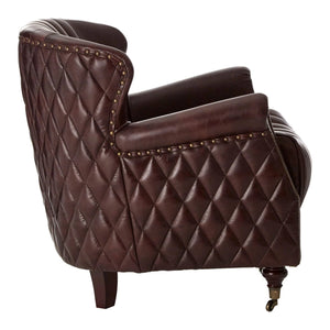 Victor Brown Leather Winged Back Armchair - XShowhome Limited - Xshowhome