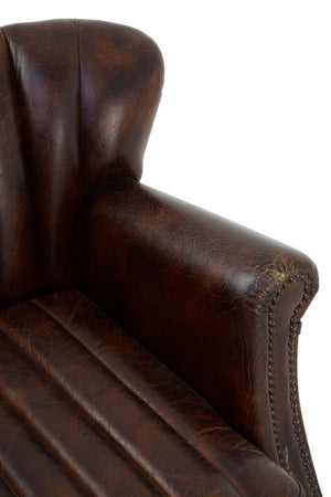 Victor Winged Brown Leather Armchair - Canwell Interiors Limited - Xshowhome