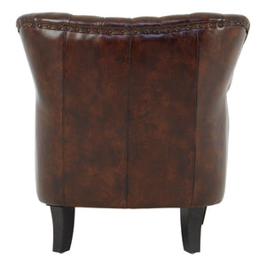 Victor Winged Brown Leather Armchair - Canwell Interiors Limited - Xshowhome