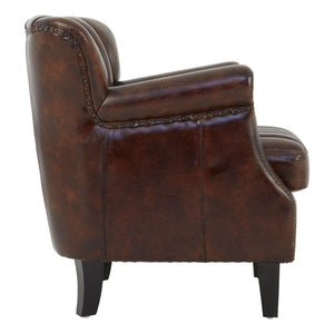 Victor Winged Brown Leather Armchair - Canwell Interiors Limited - Xshowhome