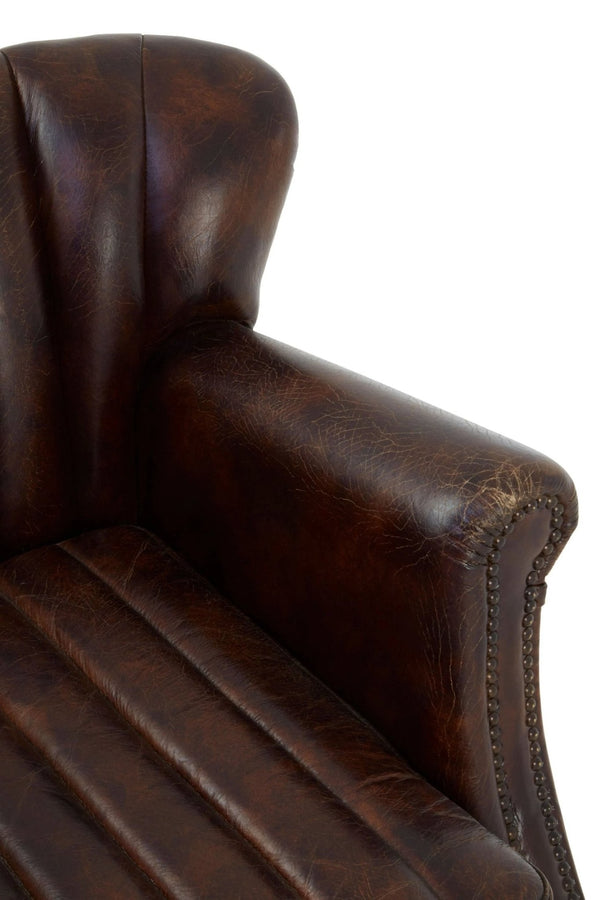 Victor Winged Brown Leather Armchair - XShowhome Limited - Xshowhome