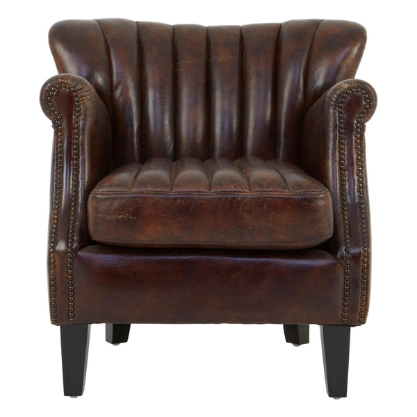 Victor Winged Brown Leather Armchair - XShowhome Limited - Xshowhome