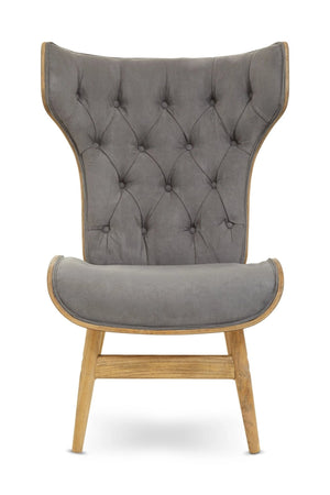 Vinsi Dark Grey Velvet Chair with Winged Back - XShowhome Limited - Xshowhome