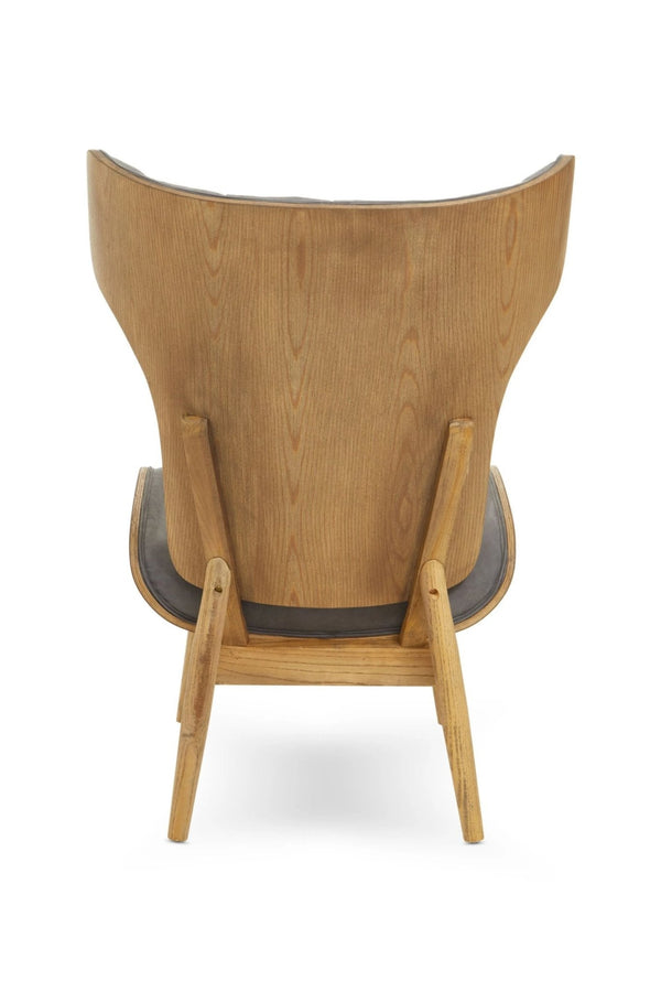 Vinsi Dark Grey Velvet Chair with Winged Back - XShowhome Limited - Xshowhome