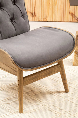 Vinsi Dark Grey Velvet Chair with Winged Back - XShowhome Limited - Xshowhome
