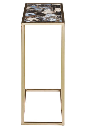 Vita Black And Gold Agate Side Table - Canwell Interiors Limited - Xshowhome