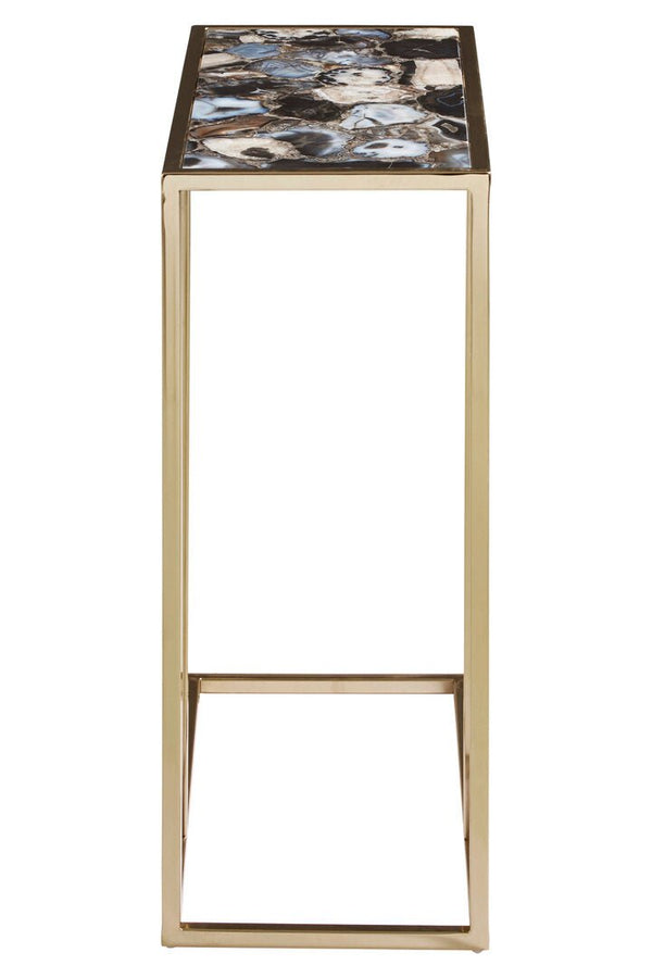 Vita Black And Gold Agate Side Table - Canwell Interiors Limited - Xshowhome
