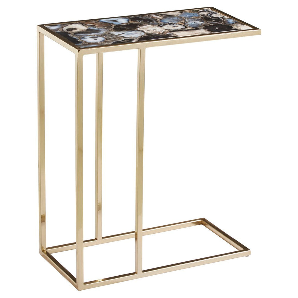 Vita Black And Gold Agate Side Table - Canwell Interiors Limited - Xshowhome