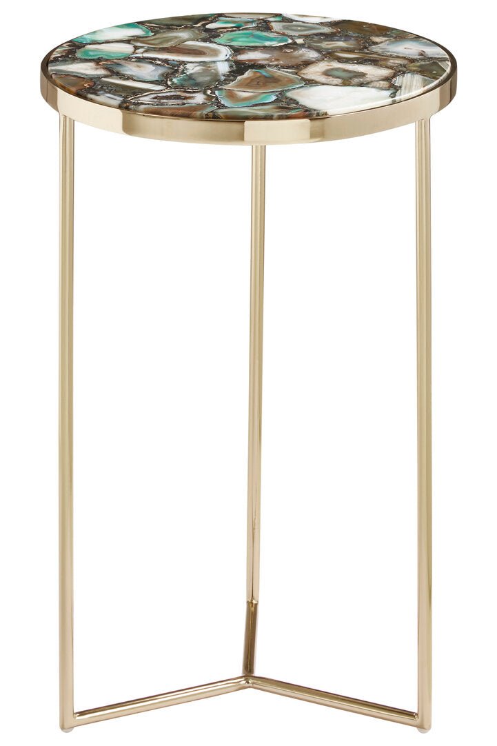 Vita Green Agate Round Side Table - Canwell Interiors Limited - Xshowhome