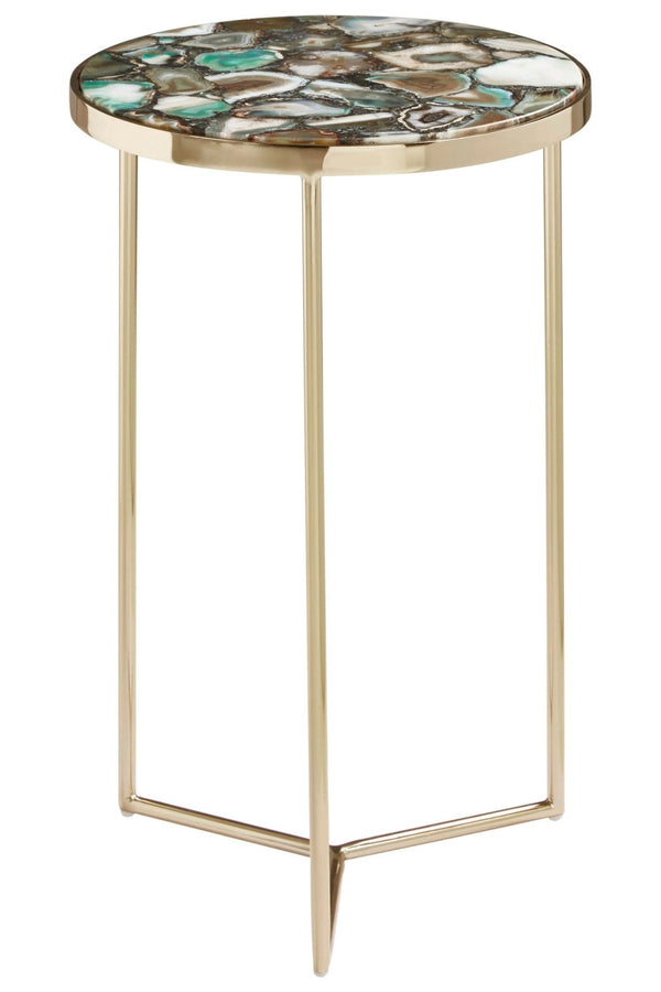 Vita Green Agate Round Side Table - XShowhome Limited - Xshowhome