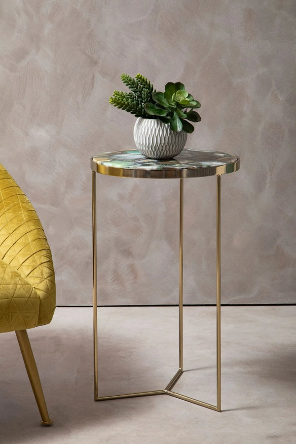 Vita Green Agate Round Side Table - XShowhome Limited - Xshowhome
