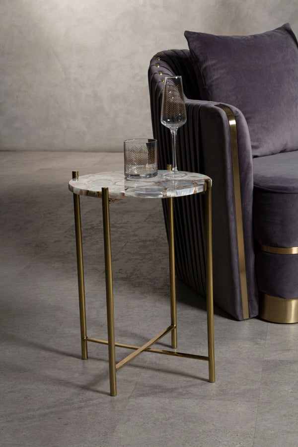 Vita Natural Agate Side Table - XShowhome Limited - Xshowhome