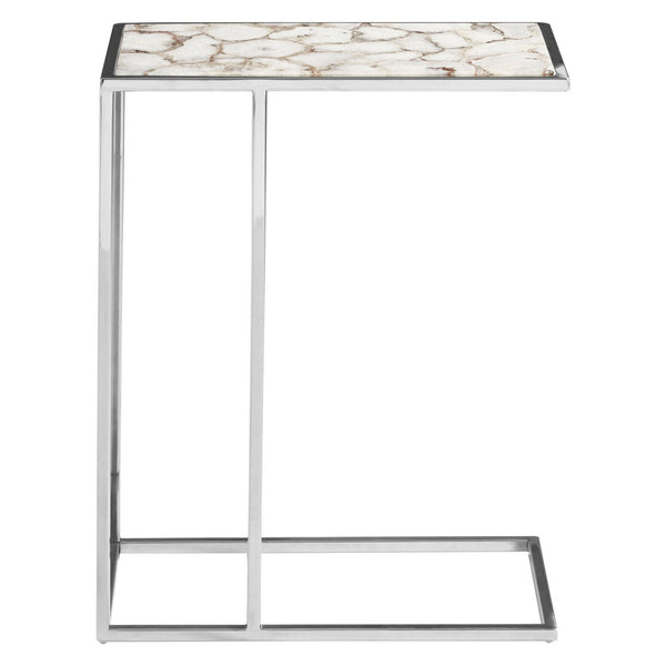 Vita White And Silver Agate Side Table - Canwell Interiors Limited - Xshowhome