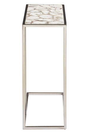 Vita White And Silver Agate Side Table - Canwell Interiors Limited - Xshowhome