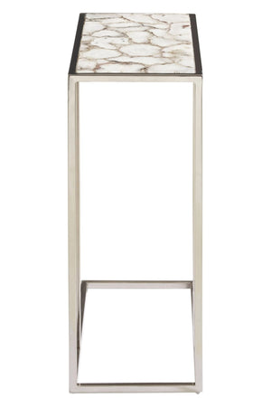 Vita White And Silver Agate Side Table - XShowhome Limited - Xshowhome