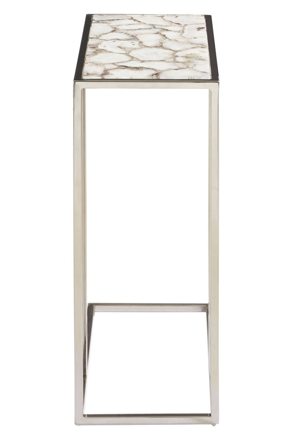 Vita White And Silver Agate Side Table - XShowhome Limited - Xshowhome