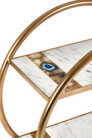 Vizzini 2 Tier Gold Finish Bar Trolley - Canwell Interiors Limited - Xshowhome